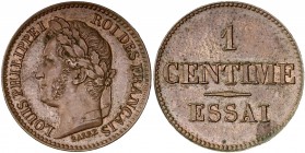 Louis Philippe I (1830 - 1848) ESSAI 1 Centime,
1842 - Cuivre 
A/ LOUIS PHILIPPE I ROI DES FRANÇAIS ESSAI
R/ 1 CENTIME ESSAI
Reference: Maz. 1114
2,08...