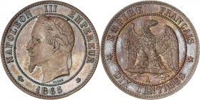 Napoléon III (1852 - 1870) 10 Centimes tête laurée,
1865 A (Paris) - Bronze
A/ NAPOLEON III EMPEREUR 1865
R/ EMPIRE FRANÇAIS - DIX CENTIMES
Reference:...