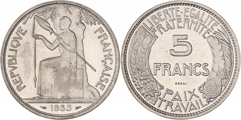 IIIème République (1870 - 1940) ESSAI concours de 5 Francs Delannoy,
1933 - Nick...