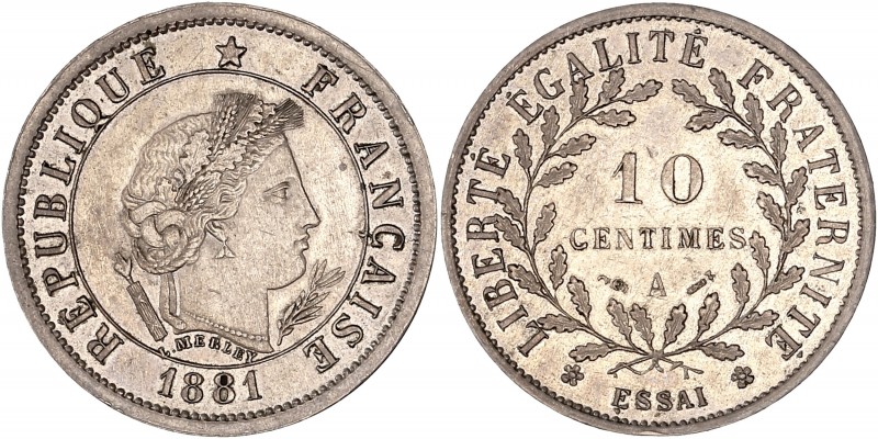 IIIème République (1870 - 1940) ESSAI de 10 Centimes Merley, 
1881 A (Paris) - M...