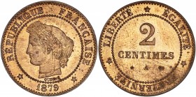 IIIème République (1870 - 1940) 2 Centimes Cérès,
1879 A (Paris) - Bronze
A/ REPUBLIQUE FRANCAISE
R/ LIBERTE EGALITE FRATERNITE - 2 CENTIMES 1879 A
Re...
