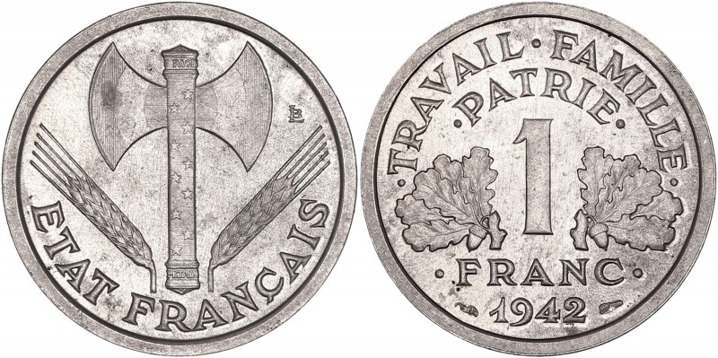 État Français (1940 - 1944) Pré-série de 1 Franc État Français avec globules 
19...