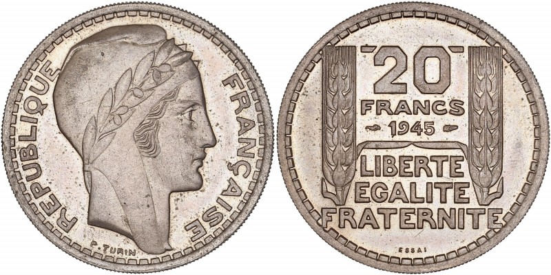 Gouvernement Provisoire (1944 - 1947) Essai de 20 Francs Turin,
1945 - Cupro-Nic...