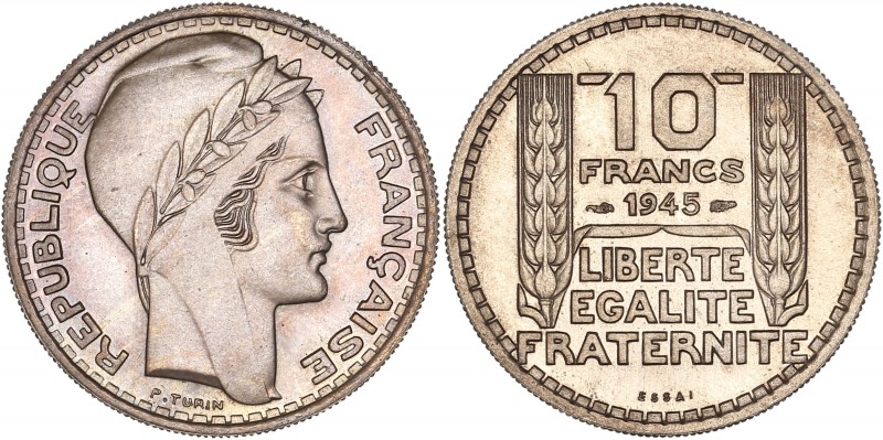 Gouvernement Provisoire (1944 - 1947) Essai de 10 Francs Turin,
1945 - Cupro-Nic...