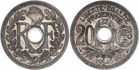 Gouvernement Provisoire (1944 - 1947) Essai de 20 centimes Lindaueur, 
1945 - Zinc 
A/ R-F
R/LIBERTE EGALITE FRATERNITE // 20 CMES 1945 // ESSAI 
Refe...
