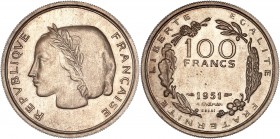 IVème République (1947 - 1959) Essai concours de 100 Francs, Guzman,
1951 - Cupro-Nickel
A/ REPUBLIQUE FRANCAISE
R/ LIBERTE EGALITE FRATERNITE - 100 F...