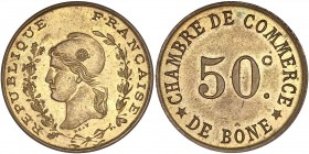 French Colony (1847-1962) - Bône, Essai 50 centimes Chambre de commerce de Bône,
ND - Bronze aluminium
A/ REPUBLIQUE FRANCAISE
R/ CHAMBRE DE COMMERCE ...