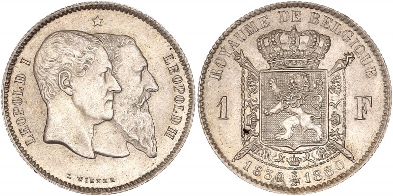 Leopold II (1865-1909) - 1 Franc,
1949 - Silver
A/ LEOPOLD I - LEOPOLD II
R/ ROY...