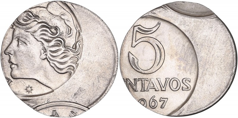 Republic (1967-present) - 5 centavos,
1967 - Stainless steel
A/ BRASIL
R/ 5 CENT...