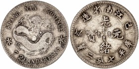 Provincial Issues, Kiangnan - 7.2 Candareens (10 Cents),
ND (1899) - Silver
A/ KIANG NAN PROVINCE - 7 2 CANDAREENS
Reference : L&M.227
2,64 grs - 18,6...