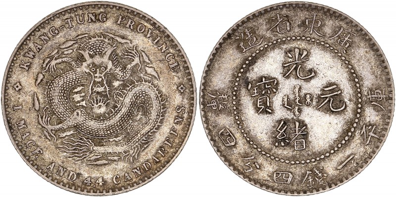 Provincial Issues, Kwangtung - 1 Mace 4.4 Candareens (20 Cents),
ND (1890-1908) ...