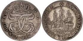 Danish West Indies - Frederic V (1746-1766) - XXIIII (24) Skilling
1764 - Silver
A/ AMERICANSK M XXIIII SKILL DANSKE - 1764
R/ D G DAN NOR VAN GOT REX...