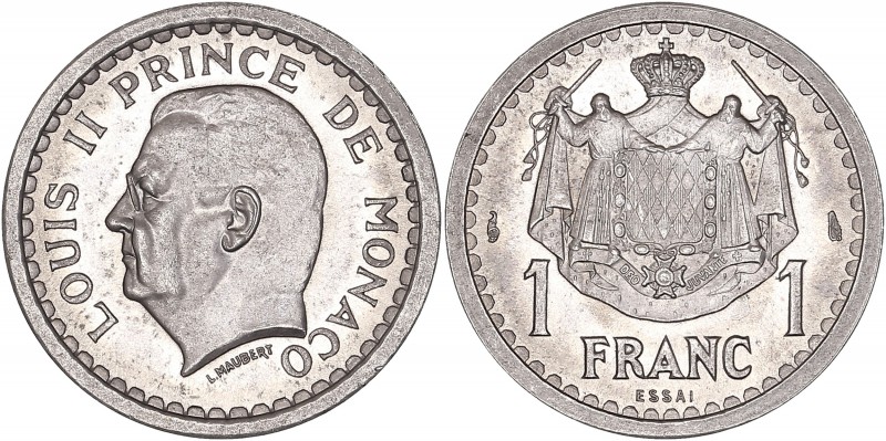 Louis II (1922-1949) - 1 Franc,
ND (1943) - Aluminium
A/ LOUIS II PRINCE DE MONA...