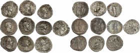 Lot of 10 denarii - silver 
Lot sold as is , no returns