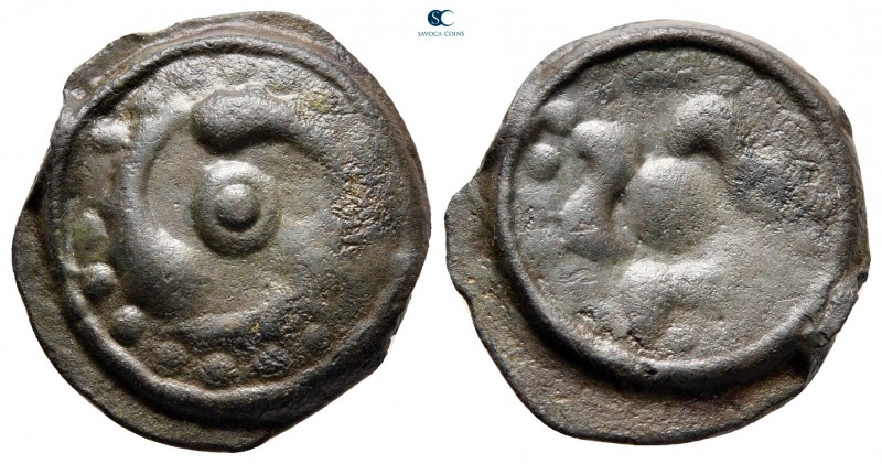 Celtic. Gaul. Lingones circa 100-30 BC. 
Potin AE

20 mm, 5,41 g



very ...