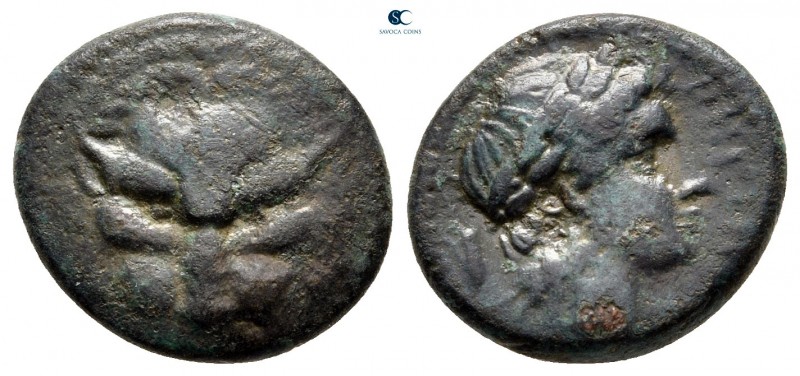 Bruttium. Rhegion circa 351-280 BC. 
Bronze Æ

16 mm, 2,71 g



nearly ve...