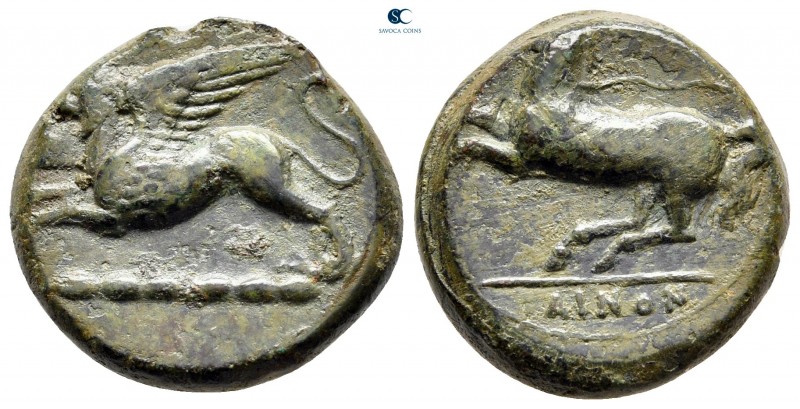 Sicily. Kainon circa 360-340 BC. 
Bronze Æ

20 mm, 8,58 g



very fine