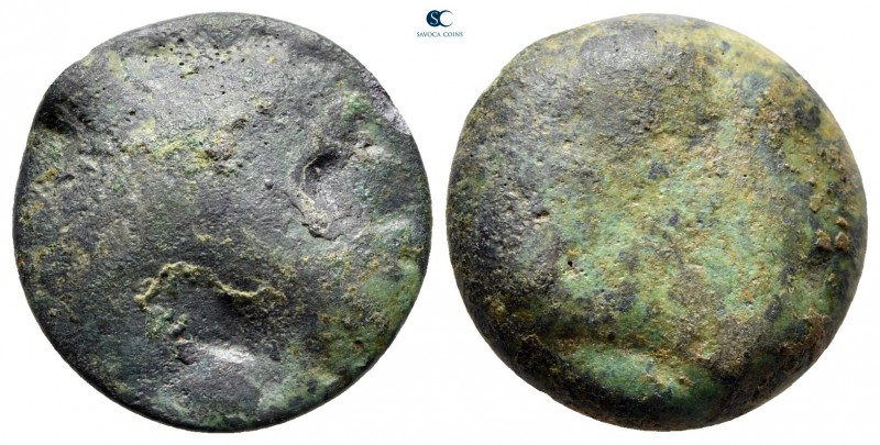 Sicily. Selinus circa 450-440 BC. 
Cast Trias Æ

18 mm, 5,96 g



fine