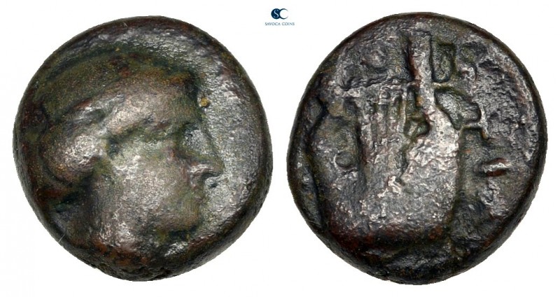Macedon. Bottiaiai (Spartolos mint) circa 385-350 BC. 
Bronze Æ

9 mm, 2,06 g...