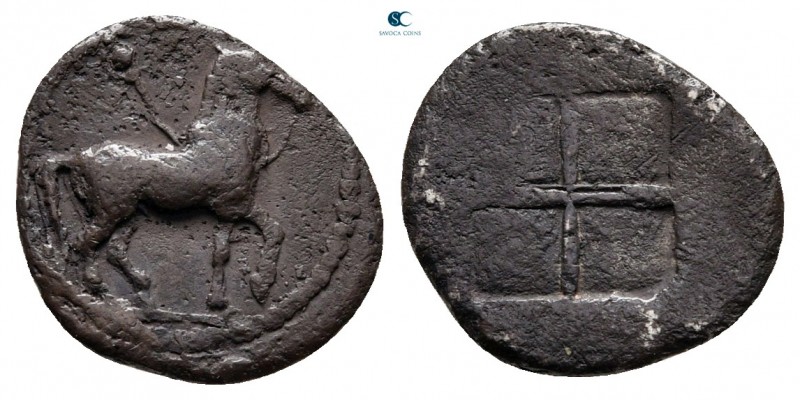 Kings of Macedon. Aigai. Alexander I 495-450 BC. 
Diobol AR

13 mm, 0,91 g
...