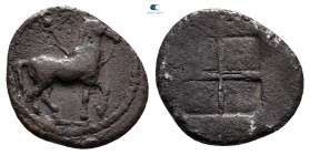 Kings of Macedon. Aigai. Alexander I 495-450 BC. Diobol AR