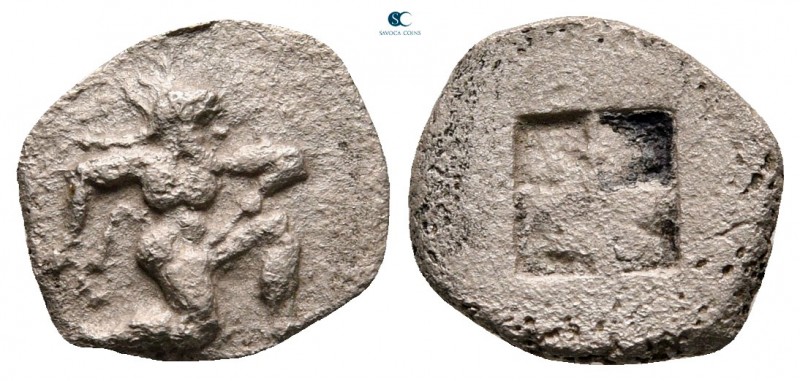 Islands off Thrace. Thasos circa 500-480 BC. 
Diobol AR

13 mm, 1,08 g


...