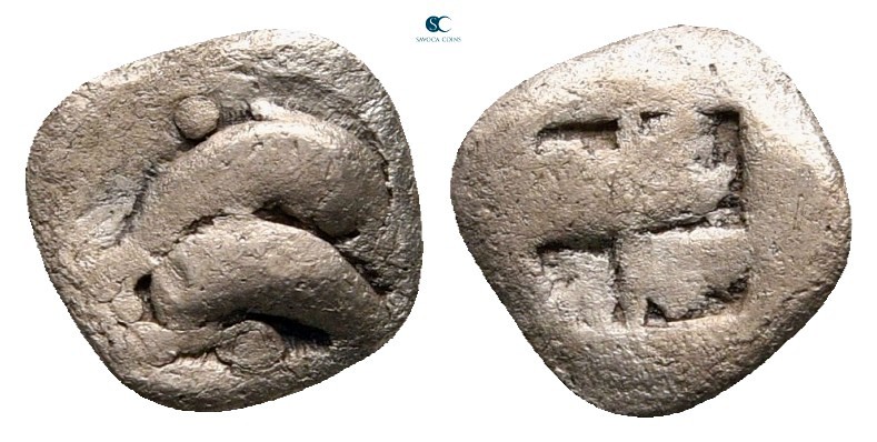 Islands off Thrace. Thasos circa 500-480 BC. 
Hemiobol AR

8 mm, 0,43 g


...