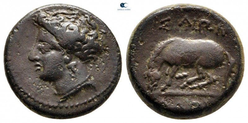 Thessaly. Larissa circa 400-344 BC. 
Dichalkon Æ

18 mm, 4,54 g



very f...