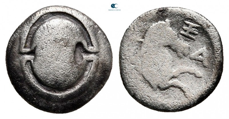 Boeotia. Tanagra circa 380-350 BC. 
Obol AR

10 mm, 0,77 g



fine
