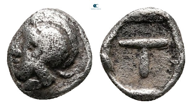 Arkadia. Tegea circa 423-400 BC. 
Tetartemorion AR

7 mm, 0,25 g



very ...