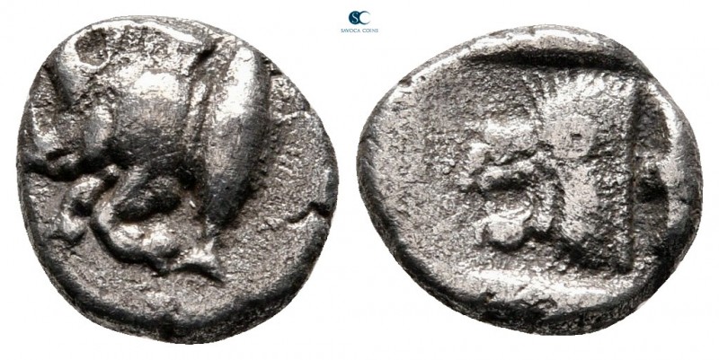 Mysia. Kyzikos circa 525-475 BC. 
Diobol AR

12 mm, 1,24 g



very fine