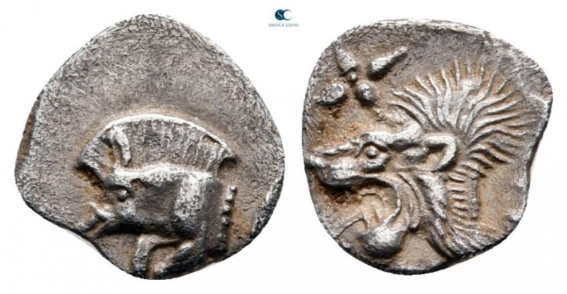 Mysia. Kyzikos circa 525-475 BC. 
Hemiobol AR

9 mm, 0,39 g



very fine