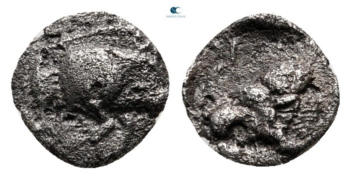 Mysia. Kyzikos circa 450-400 BC. 
Hemiobol AR

7 mm, 0,30 g



nearly ver...