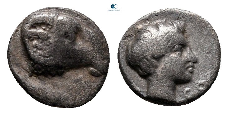 Caria. Kasolaba circa 410-390 BC. 
Hemiobol AR

7 mm, 0,42 g



very fine