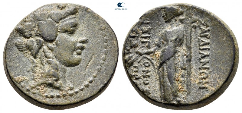 Lydia. Sardeis circa 100-0 BC. Isigonos, son of Isidoros, magistrate
Bronze Æ
...