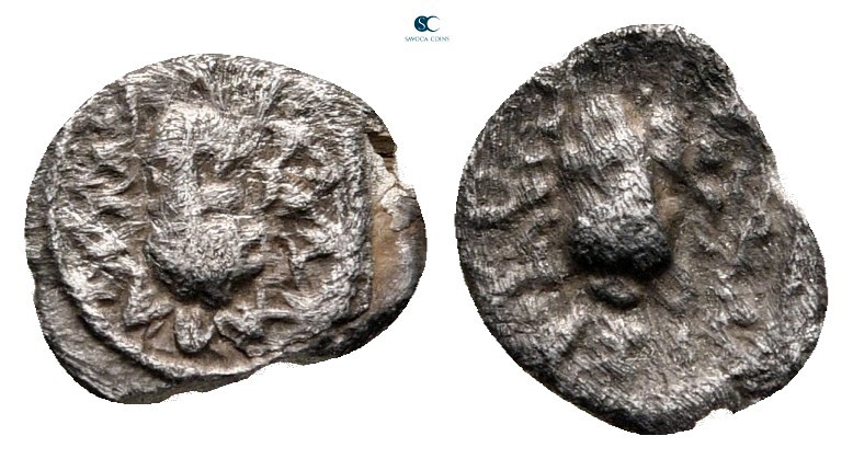 Cilicia. Possibly Isaura circa 333-322 BC. 
Hemiobol AR

7 mm, 0,29 g



...