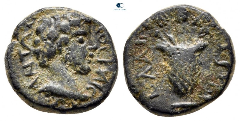 Aiolis. Elaia. Marcus Aurelius, as Caesar AD 139-161. 
Bronze Æ

14 mm, 2,20 ...