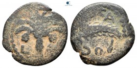 Judaea. Jerusalem. Augustus 27 BCE-CE 14. Possibly struck under the procurator M. Ambibulus. From the Tareq Hani collection. Prutah Æ