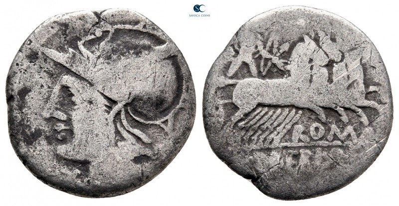 M. Baebius Q.f. Tampilus 137 BC. Rome
Denarius AR

17 mm, 3,17 g



fine