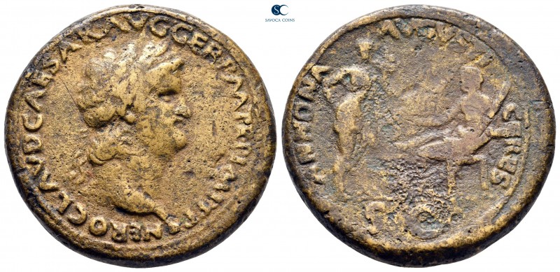 Nero AD 54-68. Lugdunum
Sestertius Æ

35 mm, 28,40 g



nearly very fine