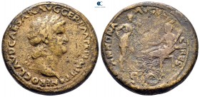 Nero AD 54-68. Lugdunum. Sestertius Æ