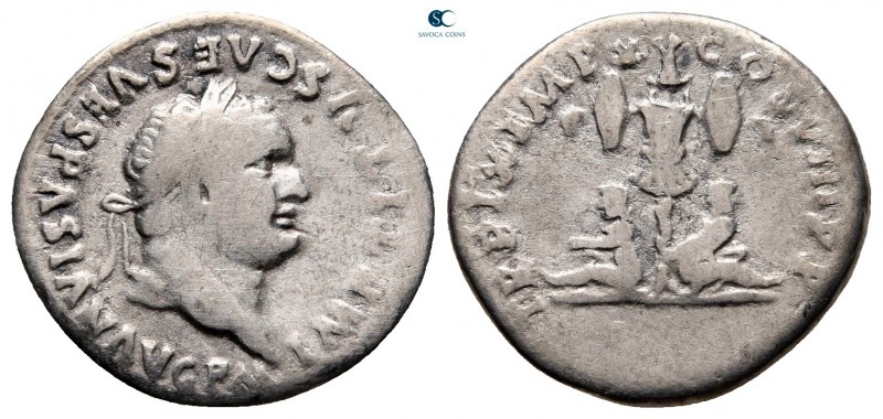 Titus AD 79-81. Rome
Denarius AR

17 mm, 3,27 g



nearly very fine