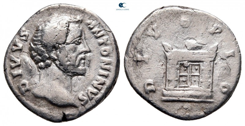 Divus Antoninus Pius AD 161. Rome
Denarius AR

16 mm, 2,74 g



nearly ve...