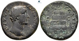 Divus Antoninus Pius AD 161. Rome. Sestertius Æ