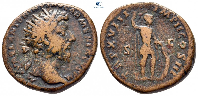 Marcus Aurelius AD 161-180. Rome
Dupondius Æ

25 mm, 11,91 g



nearly ve...