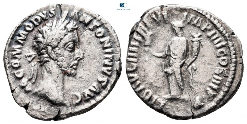 Commodus AD 180-192. Rome
Denarius AR

19 mm, 2,12 g



nearly very fine