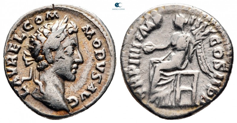 Commodus AD 180-192. Rome
Denarius AR

18 mm, 2,30 g



very fine