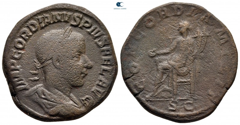 Gordian III AD 238-244. Rome
Sestertius Æ

31 mm, 20,67 g



nearly very ...