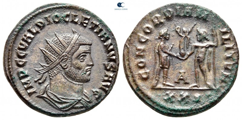 Diocletian AD 284-305. Heraclea
Radiatus Æ

22 mm, 4,64 g



good very fi...