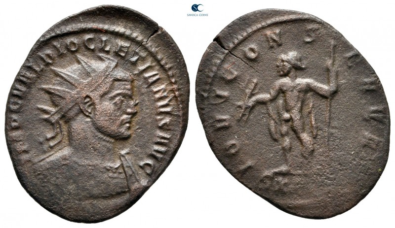 Diocletian AD 284-305. Possibly Ticinum
Billon Antoninianus

23 mm, 3,39 g
...